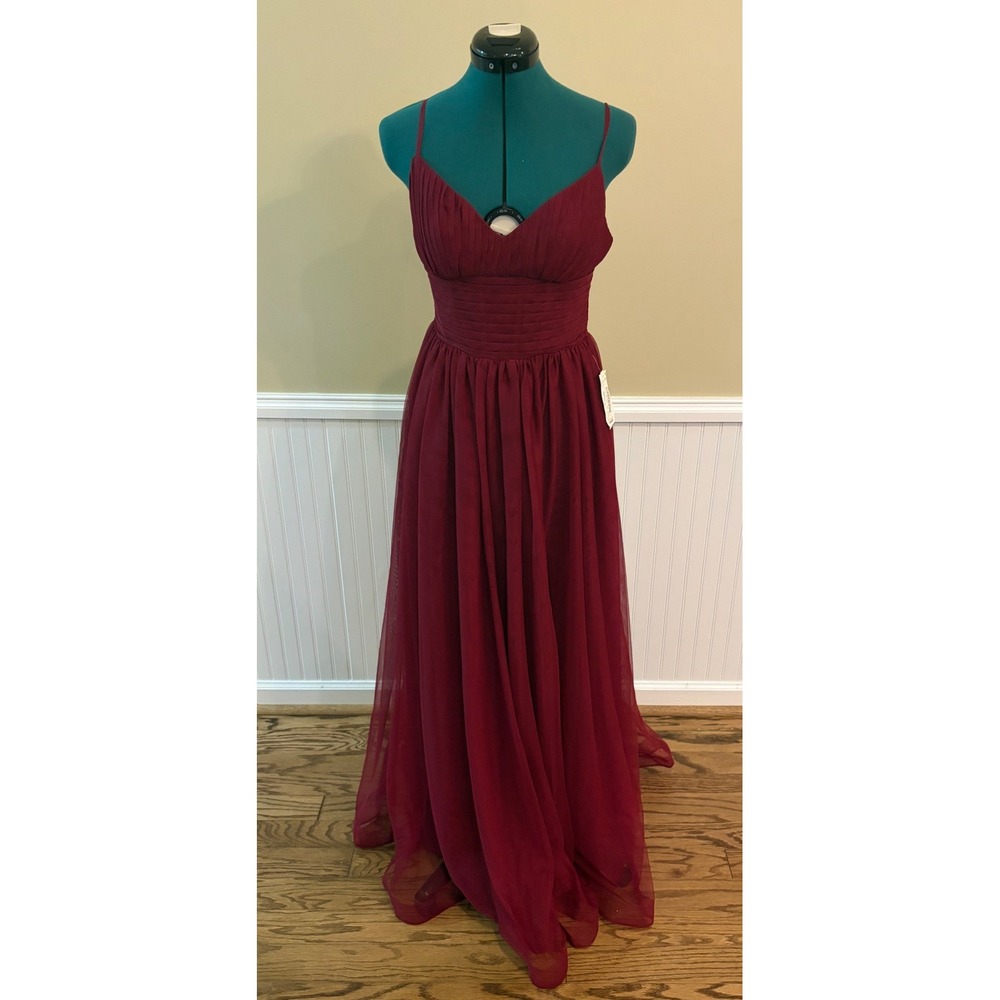 Xtraordinary Burgundy Chiffon Maxi Dress‎ Women's Size 5 Formal Prom Gown